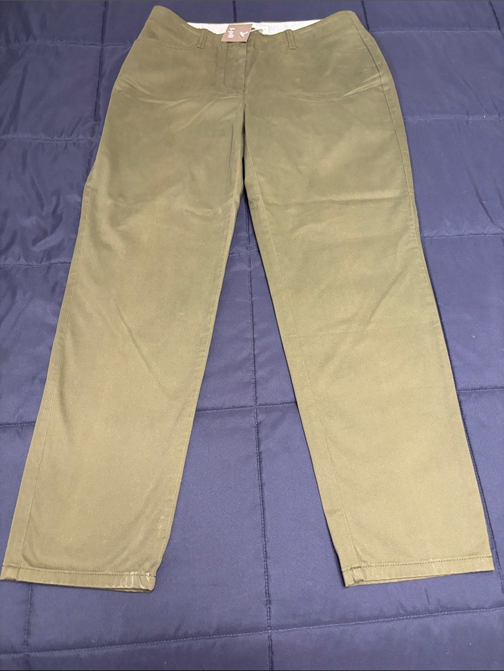 J jill live in chino Olive Green Straight-Fit Pants NWT women’s 8 casual office